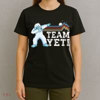 Dabbing Yeti Vintage Sunset Mountain Bigfoot Lover Team Yeti T-Shirt thumb 4