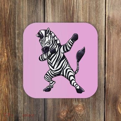 Dabbing Zebra African Zookeeper Animal Lover Coaster