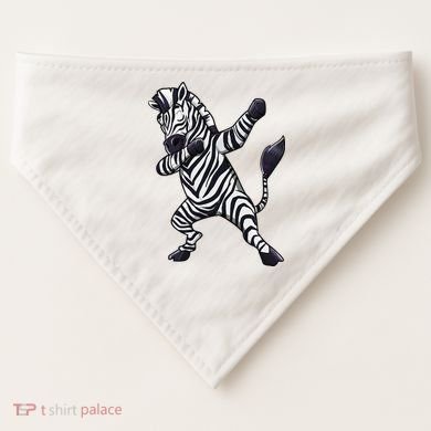Dabbing Zebra African Zookeeper Animal Lover USA-Made Doggie Bandana