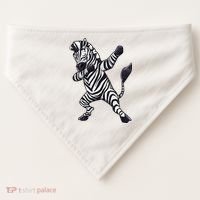 Dabbing Zebra African Zookeeper Animal Lover USA-Made Doggie Bandana thumb 0