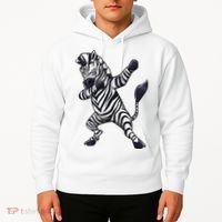 Dabbing Zebra African Zookeeper Animal Lover Hoodie thumb 2