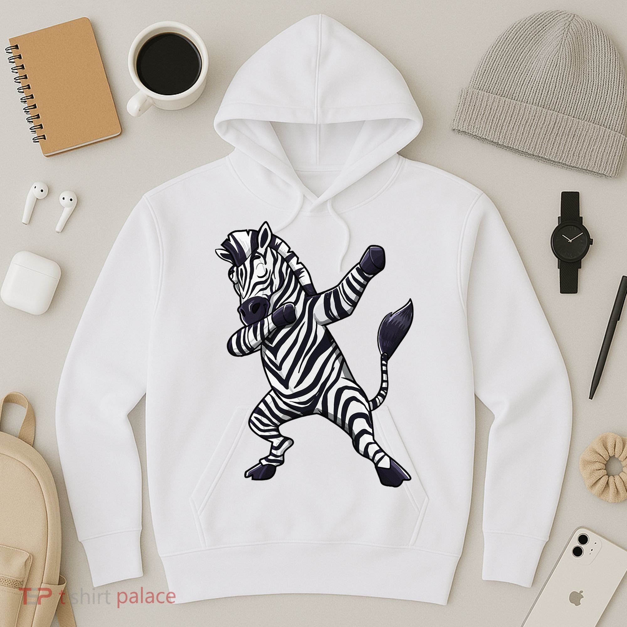 Dabbing Zebra African Zookeeper Animal Lover Hoodie