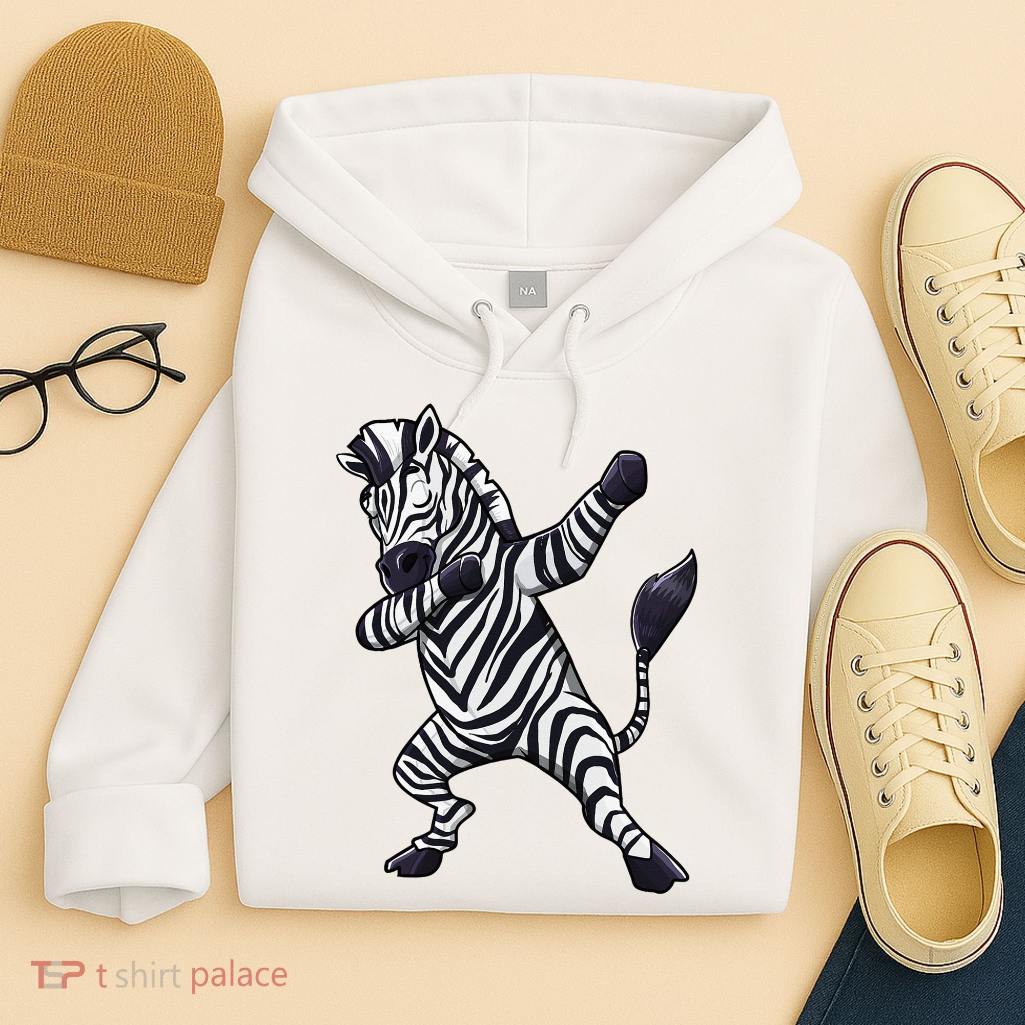 Dabbing Zebra African Zookeeper Animal Lover Hoodie