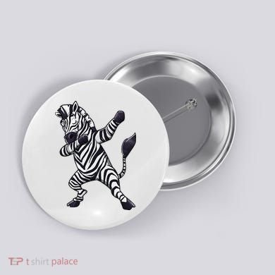 Dabbing Zebra African Zookeeper Animal Lover Button