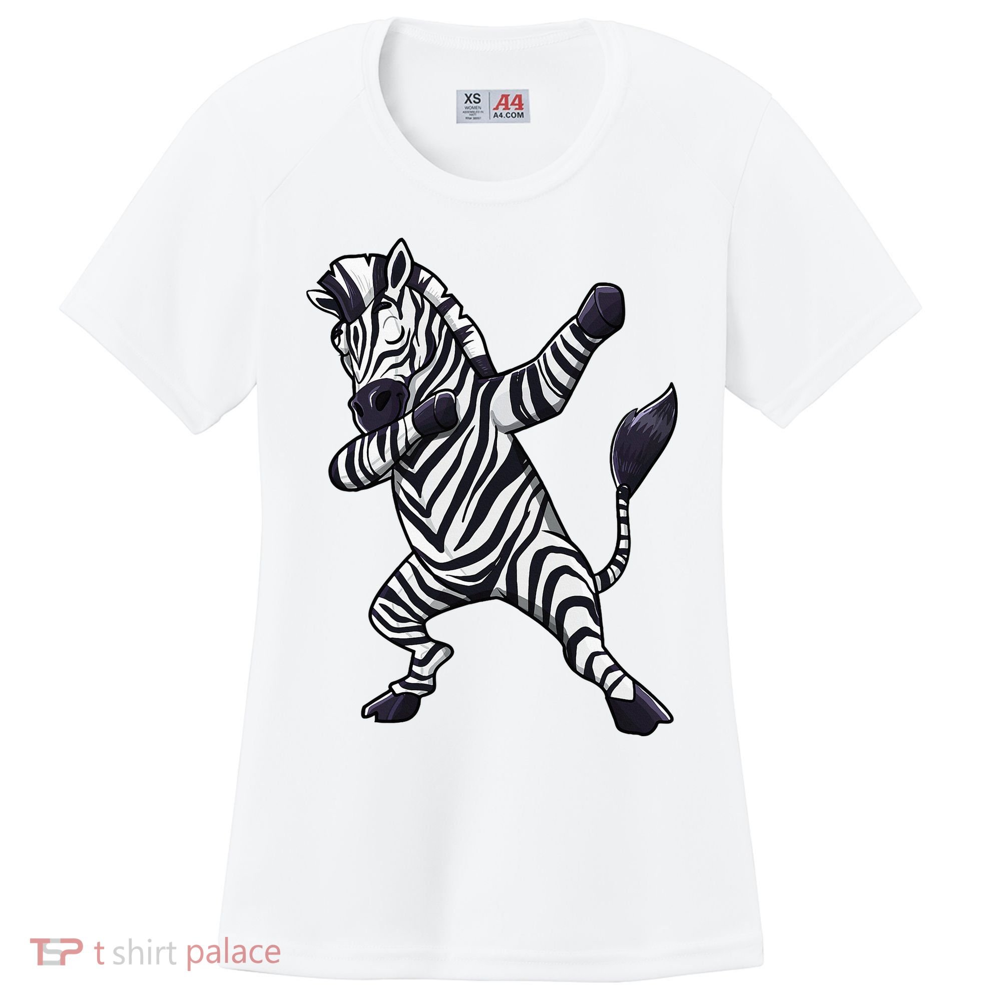 Dabbing Zebra African Zookeeper Animal Lover Women's Cooling Performance Crew T-Shirt