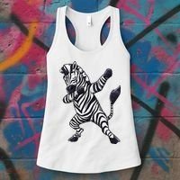 Dabbing Zebra African Zookeeper Animal Lover Women's Tank Top thumb 3