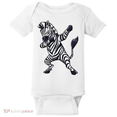 Dabbing Zebra African Zookeeper Animal Lover Baby Bodysuit