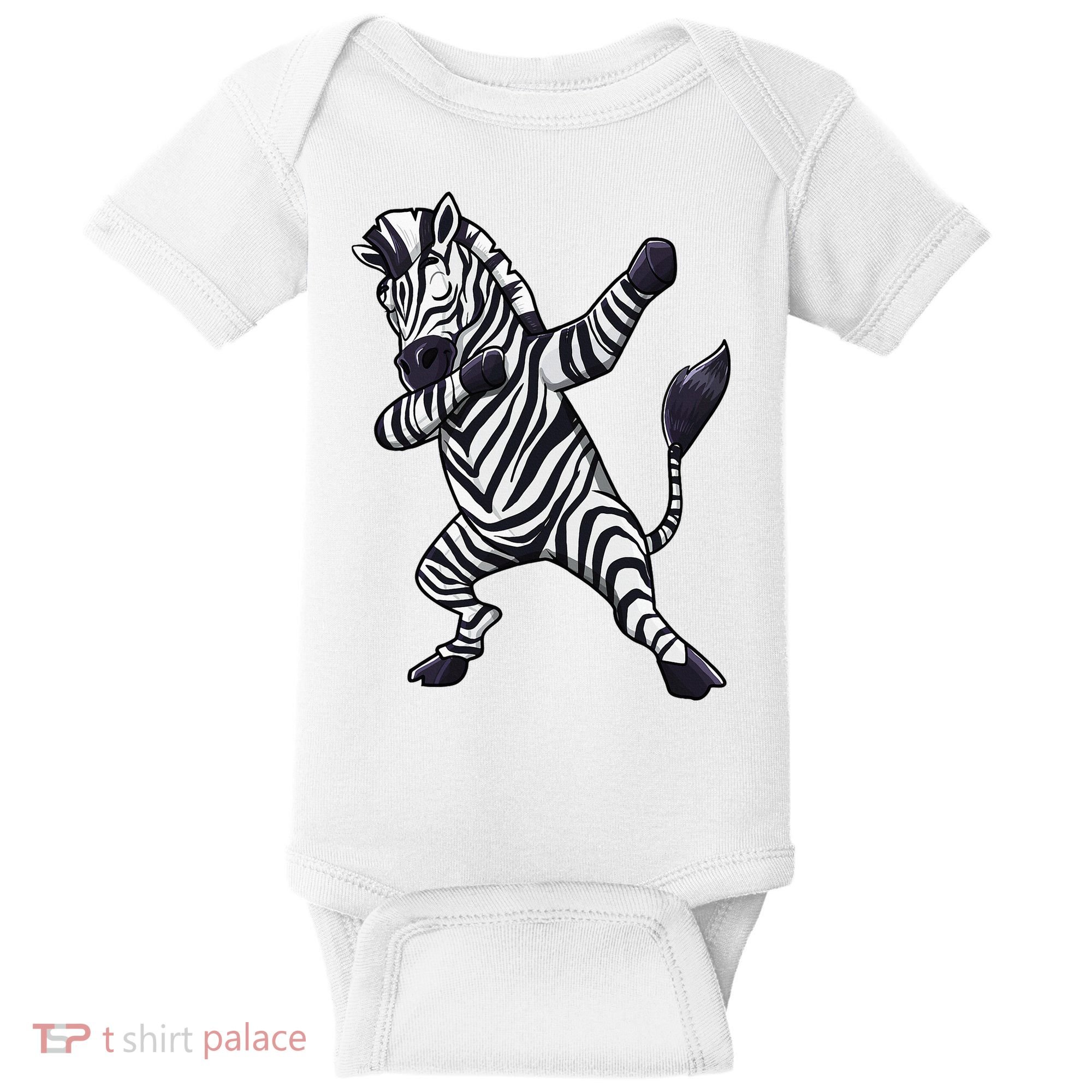 Dabbing Zebra African Zookeeper Animal Lover Baby Bodysuit