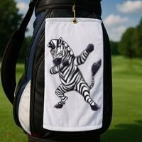 Dabbing Zebra African Zookeeper Animal Lover Golf Towel thumb 2