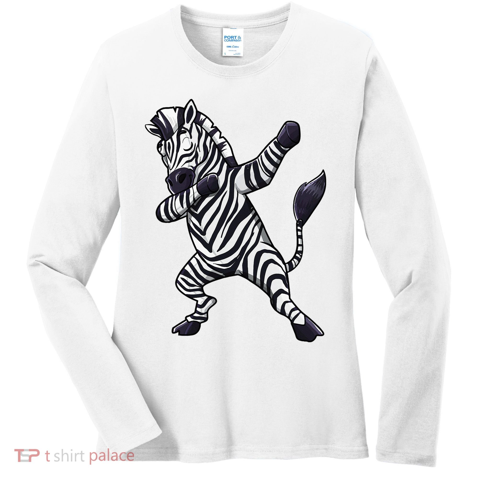 Dabbing Zebra African Zookeeper Animal Lover Women's Long Sleeve Shirt