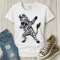 Dabbing Zebra African Zookeeper Animal Lover Women's T-Shirt thumb 3