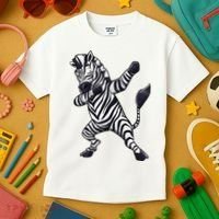 Dabbing Zebra African Zookeeper Animal Lover Kids T-Shirt thumb 3