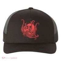 Deadly Zombie Octopus Skull Yupoong Adult 5-Panel Trucker Hat thumb 0