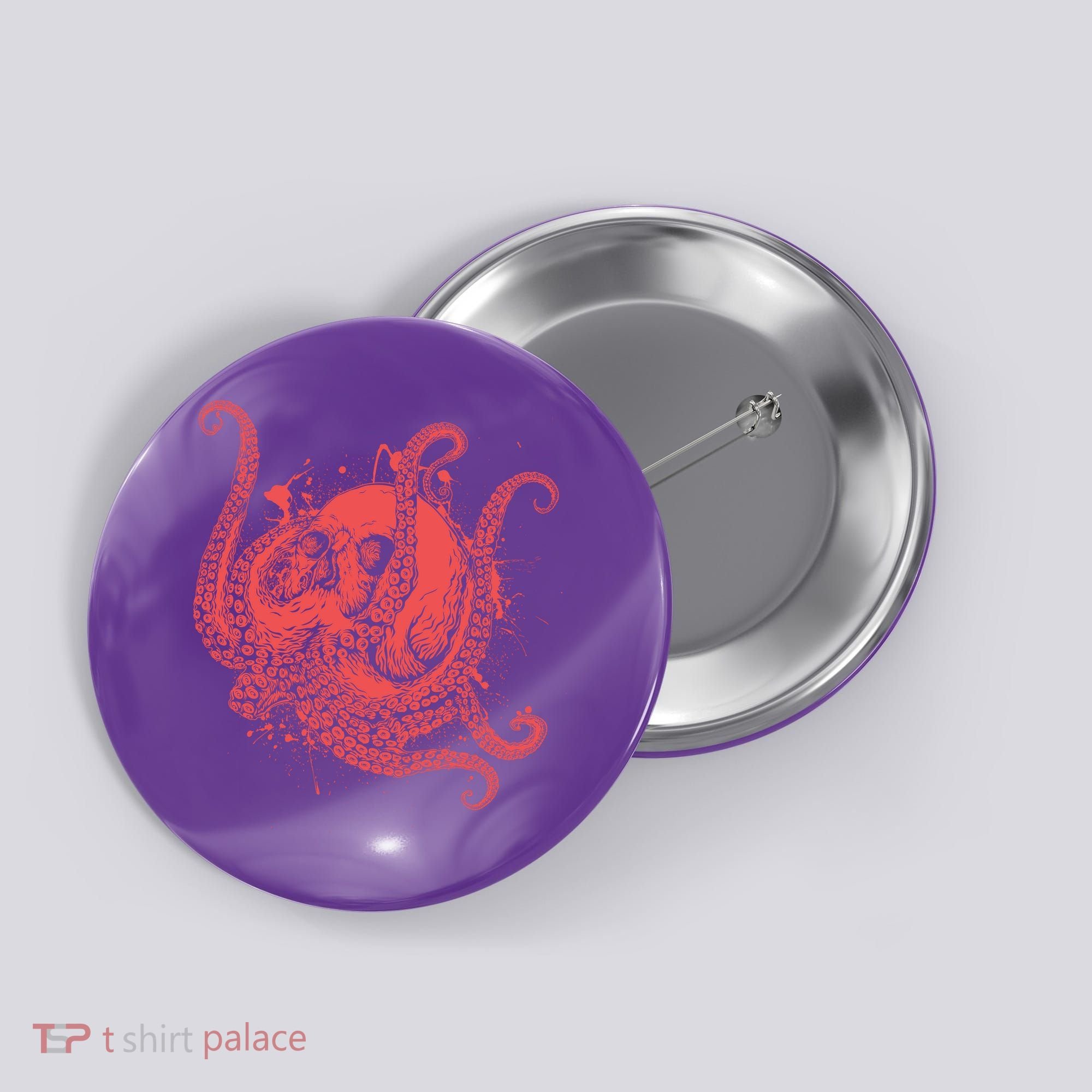 Deadly Zombie Octopus Skull Button