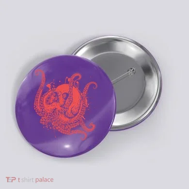 Deadly Zombie Octopus Skull Button