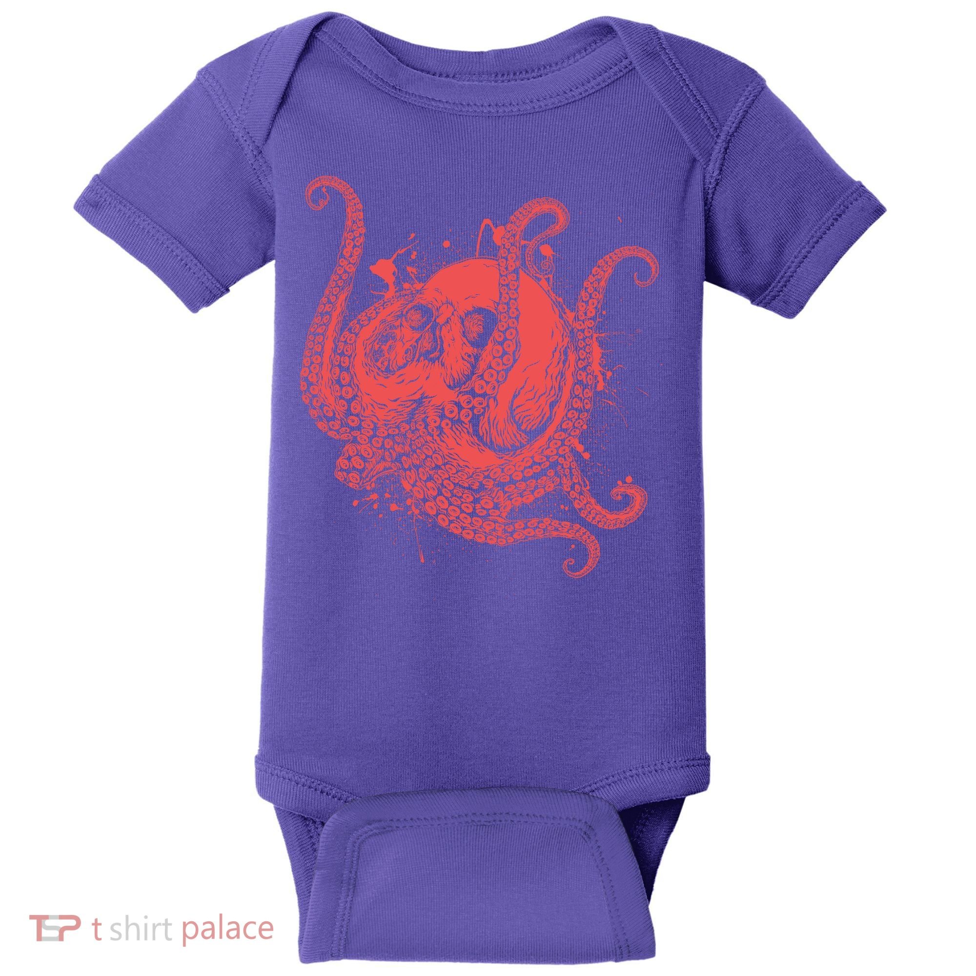 Deadly Zombie Octopus Skull Baby Bodysuit