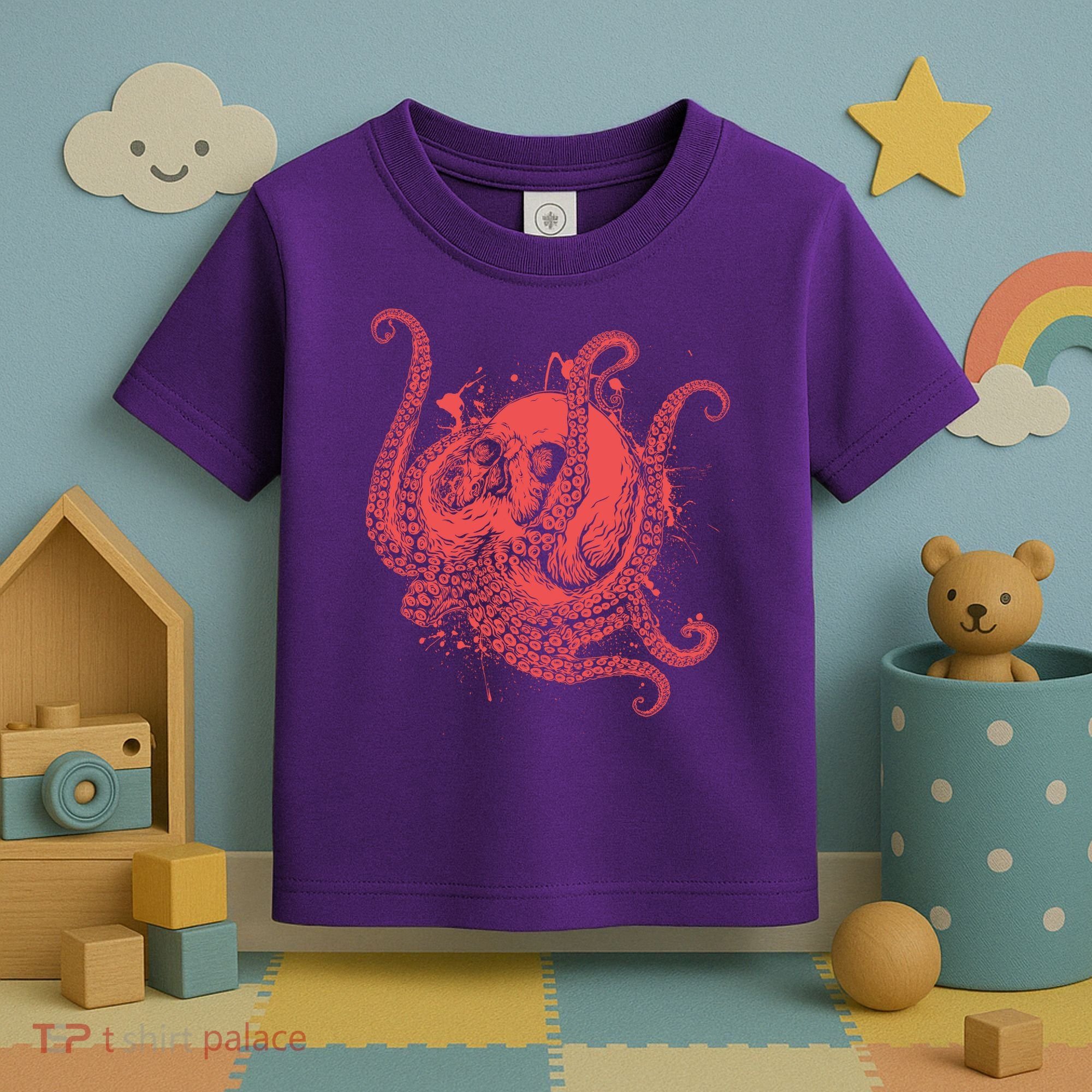 Deadly Zombie Octopus Skull Toddler T-Shirt