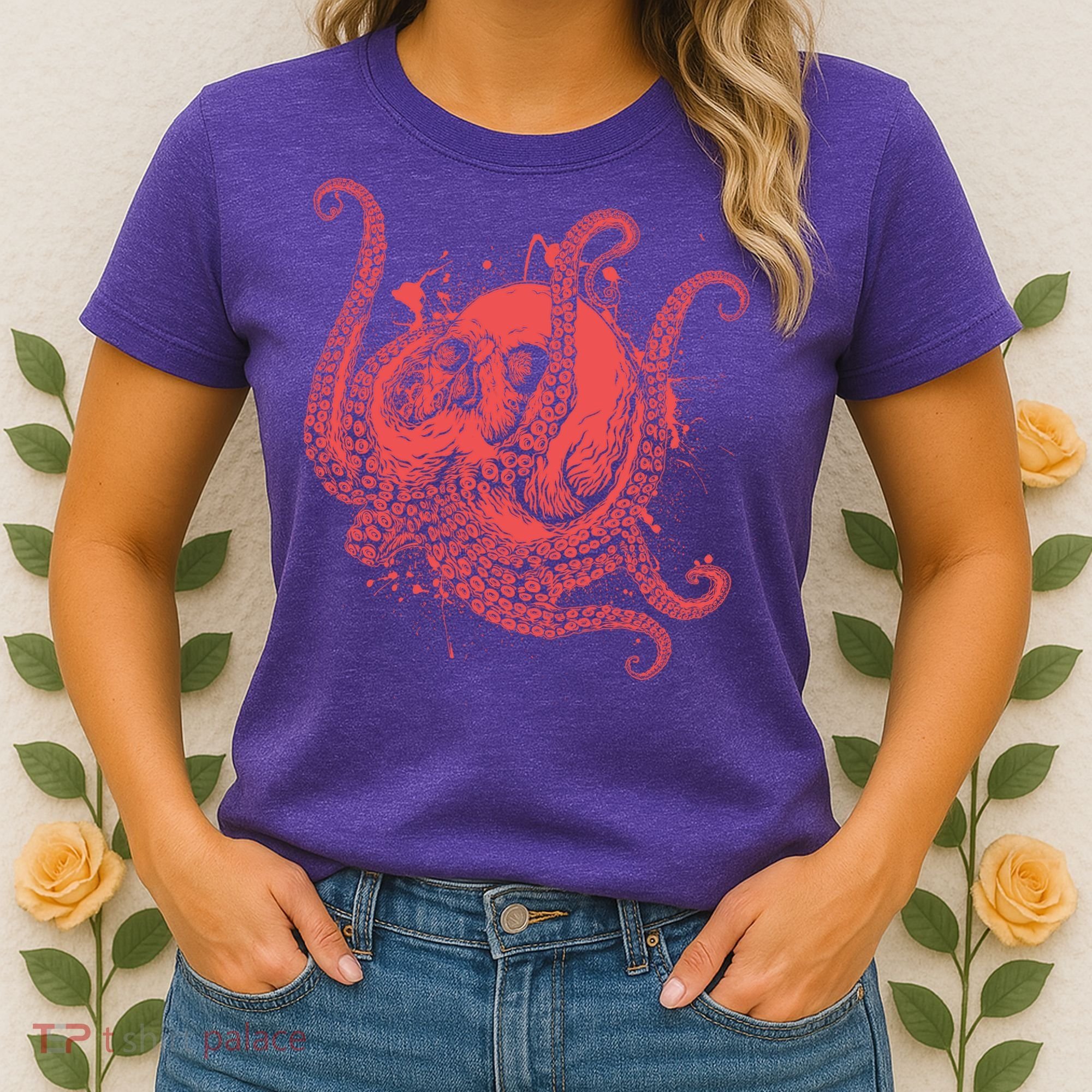 Deadly Zombie Octopus Skull Women's T-Shirt