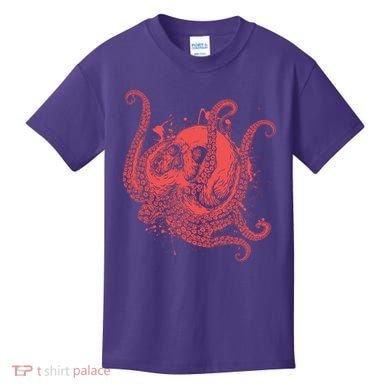 Deadly Zombie Octopus Skull Kids T-Shirt
