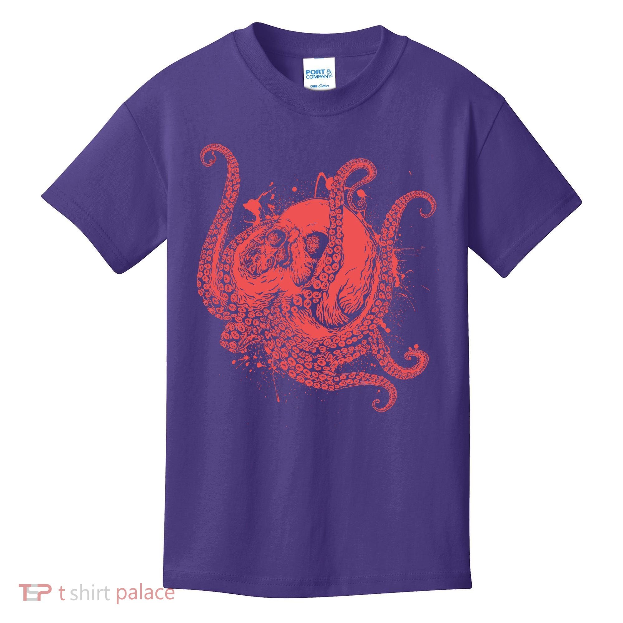 Deadly Zombie Octopus Skull Kids T-Shirt