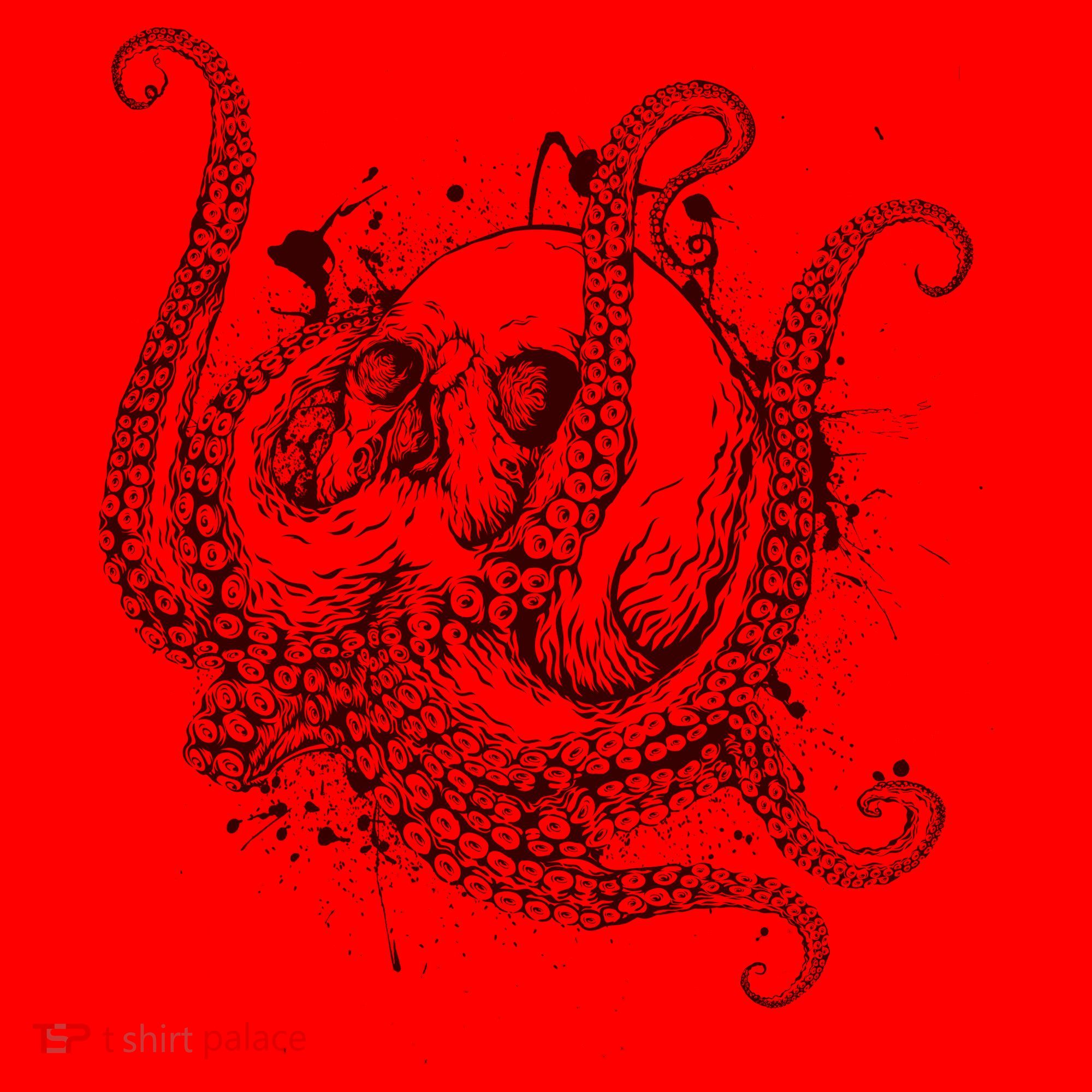 Deadly Zombie Octopus Skull Santa Hat