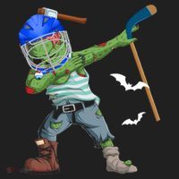 Dabbing Zombie Playing Ice Hockey Player Cool Halloween Gift Women's Sweatshirt thumb 2