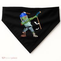 Dabbing Zombie Playing Ice Hockey Player Cool Halloween Gift USA-Made Doggie Bandana thumb 0