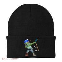 Dabbing Zombie Playing Ice Hockey Player Cool Halloween Gift Beanie thumb 0