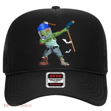 Dabbing Zombie Playing Ice Hockey Player Cool Halloween Gift Hat