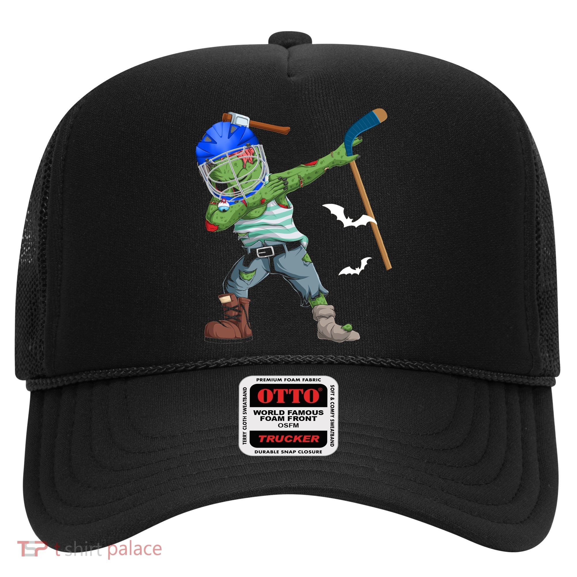 Dabbing Zombie Playing Ice Hockey Player Cool Halloween Gift Hat