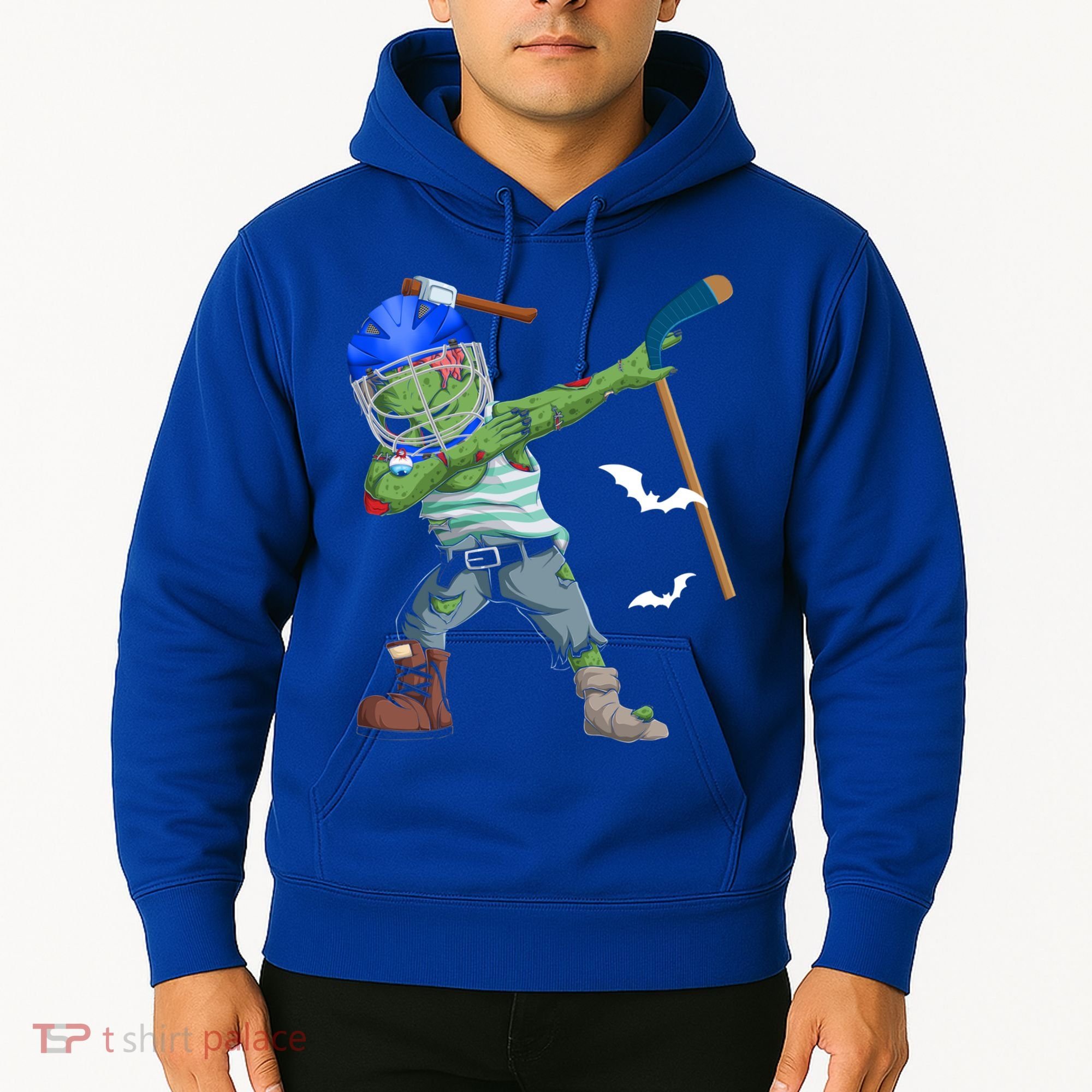 Dabbing Zombie Playing Ice Hockey Player Cool Halloween Gift Hoodie