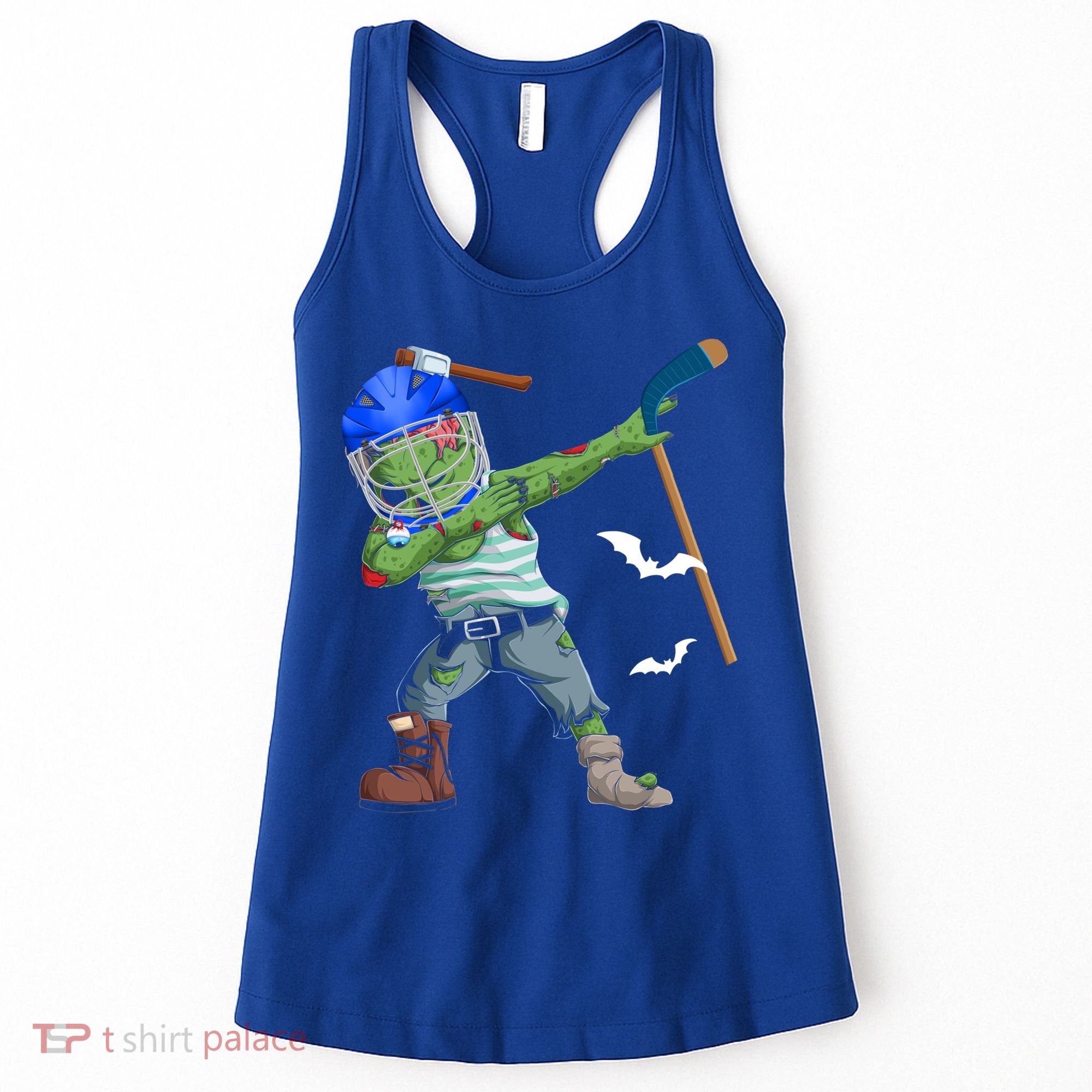 Dabbing Zombie Playing Ice Hockey Player Cool Halloween Gift Women's Tank Top