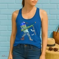 Dabbing Zombie Playing Ice Hockey Player Cool Halloween Gift Women's Tank Top thumb 2