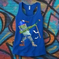 Dabbing Zombie Playing Ice Hockey Player Cool Halloween Gift Women's Tank Top thumb 3