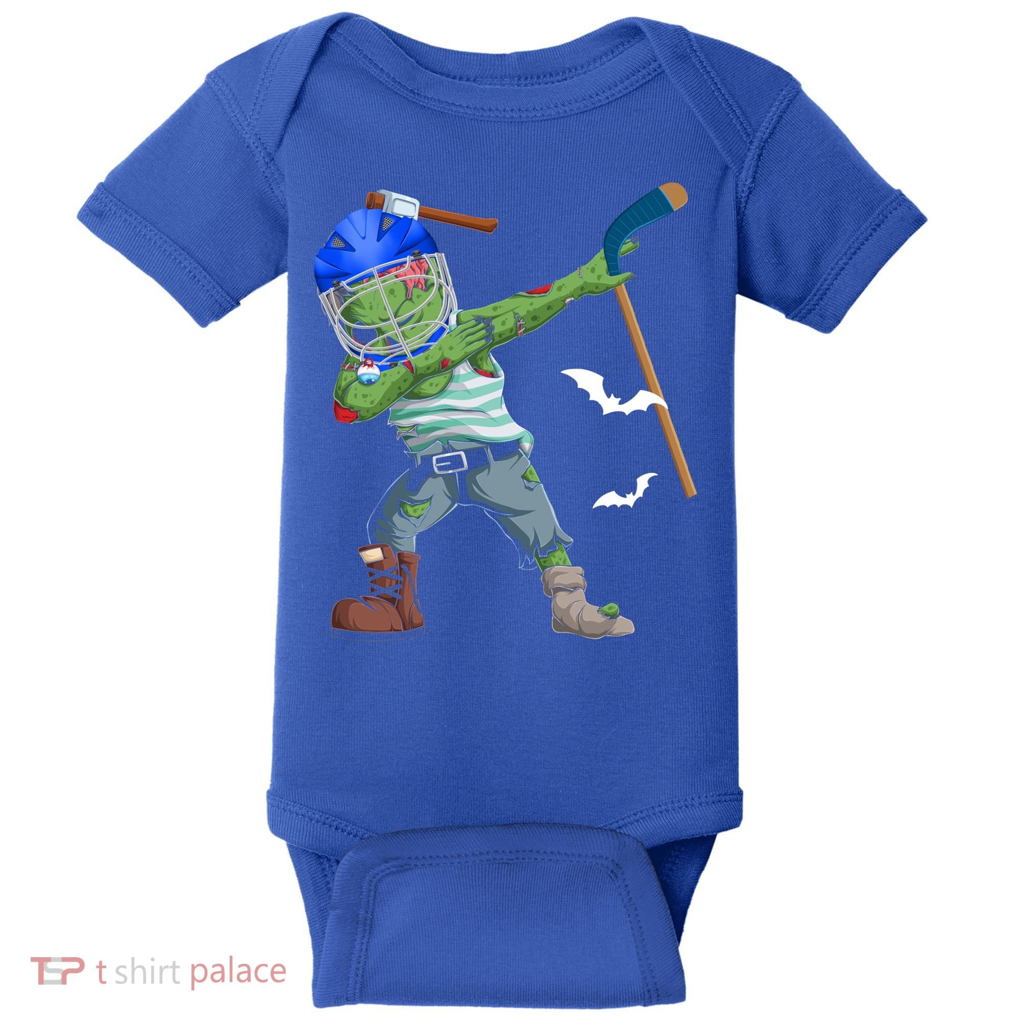 Dabbing Zombie Playing Ice Hockey Player Cool Halloween Gift Baby Bodysuit