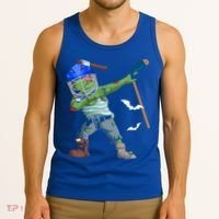 Dabbing Zombie Playing Ice Hockey Player Cool Halloween Gift Tank Top thumb 3