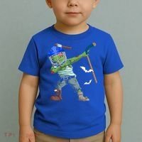 Dabbing Zombie Playing Ice Hockey Player Cool Halloween Gift Toddler T-Shirt thumb 2