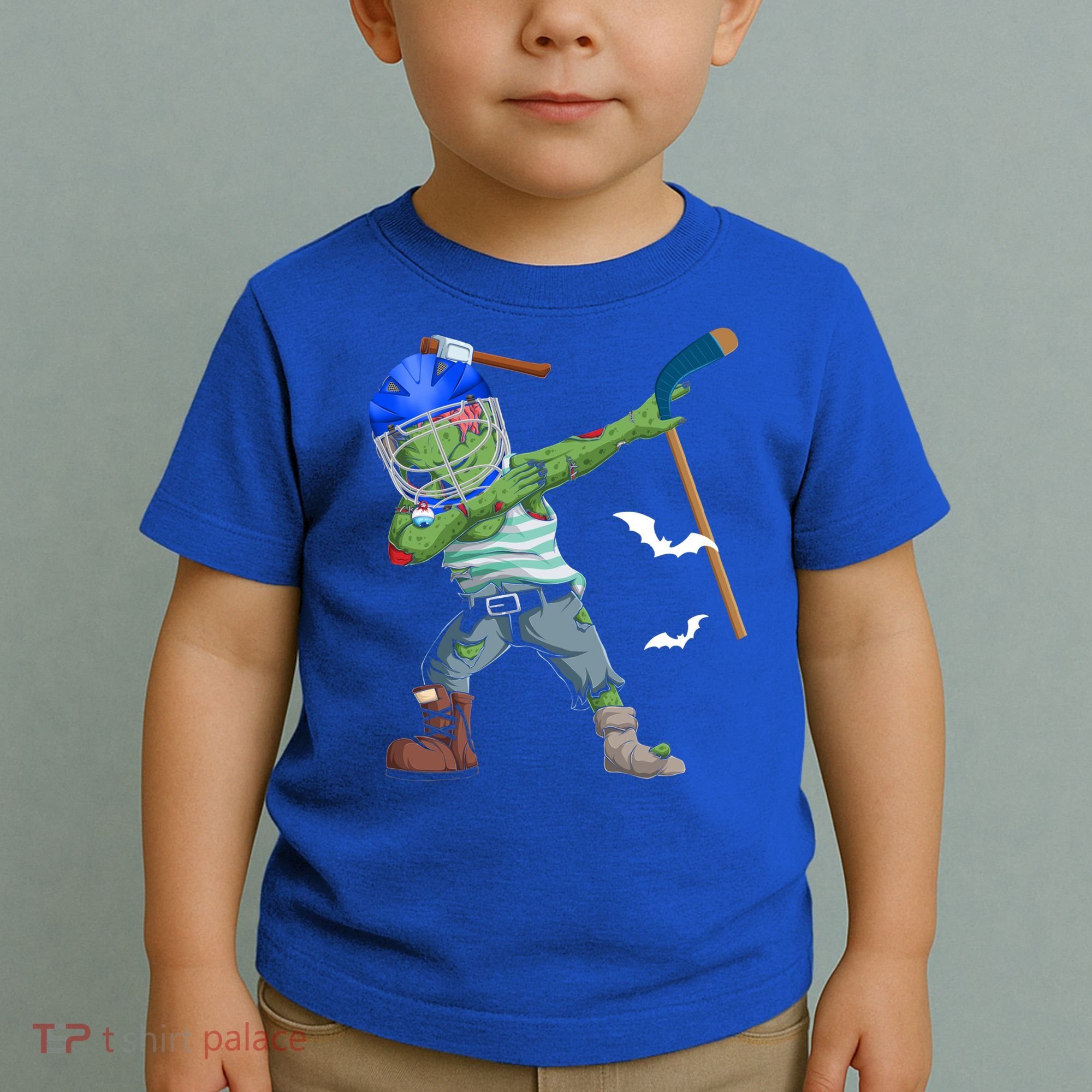 Dabbing Zombie Playing Ice Hockey Player Cool Halloween Gift Toddler T-Shirt