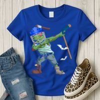 Dabbing Zombie Playing Ice Hockey Player Cool Halloween Gift Women's T-Shirt thumb 3