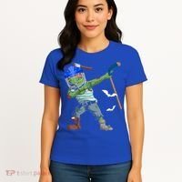 Dabbing Zombie Playing Ice Hockey Player Cool Halloween Gift Women's T-Shirt thumb 4