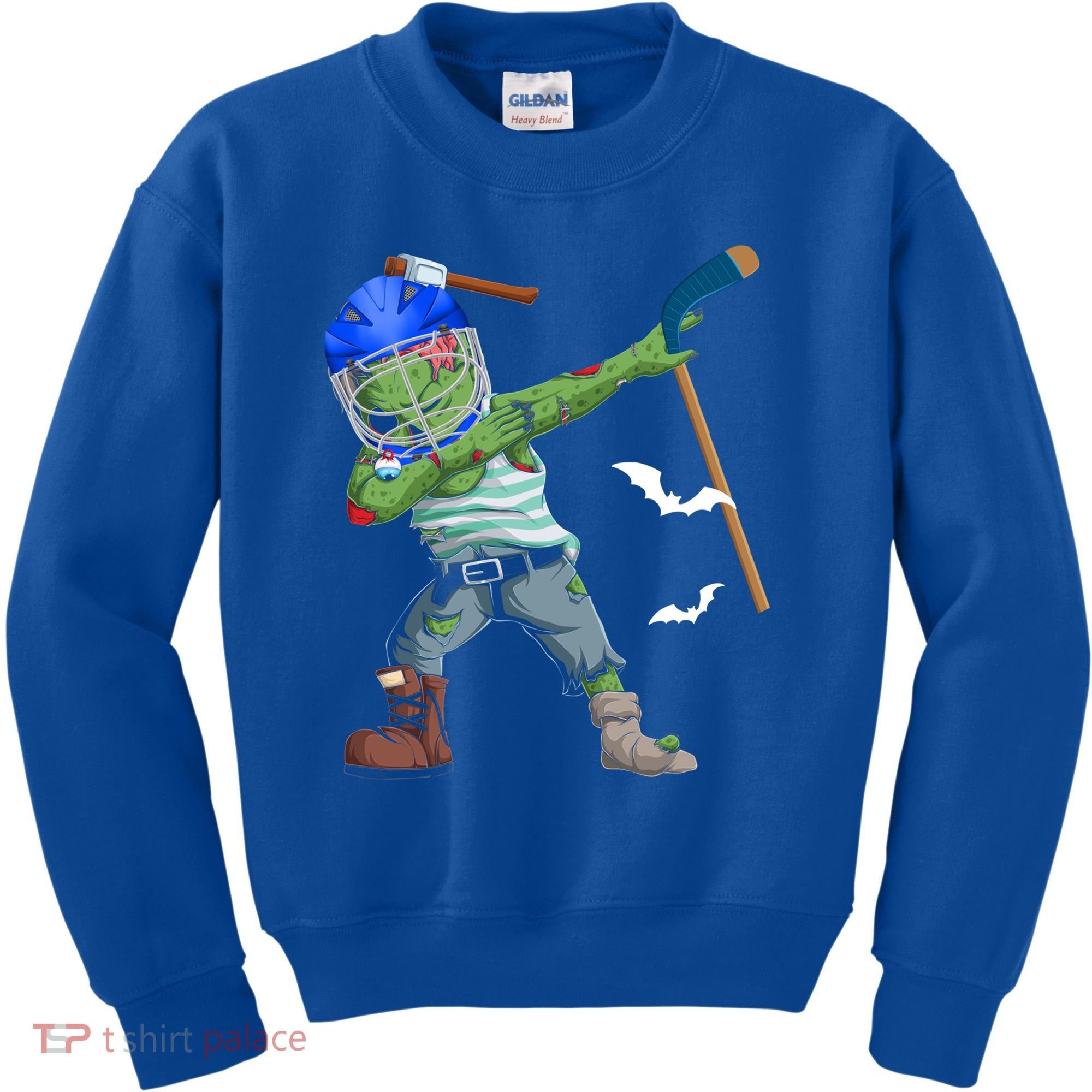 Dabbing Zombie Playing Ice Hockey Player Cool Halloween Gift Kids Sweatshirt