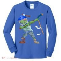 Dabbing Zombie Playing Ice Hockey Player Cool Halloween Gift Kids Long Sleeve Shirt thumb 0