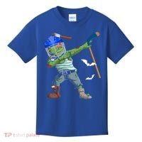 Dabbing Zombie Playing Ice Hockey Player Cool Halloween Gift Kids T-Shirt thumb 0