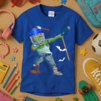 Dabbing Zombie Playing Ice Hockey Player Cool Halloween Gift Kids T-Shirt thumb 3
