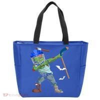 Dabbing Zombie Playing Ice Hockey Player Cool Halloween Gift Tote Bag thumb 0