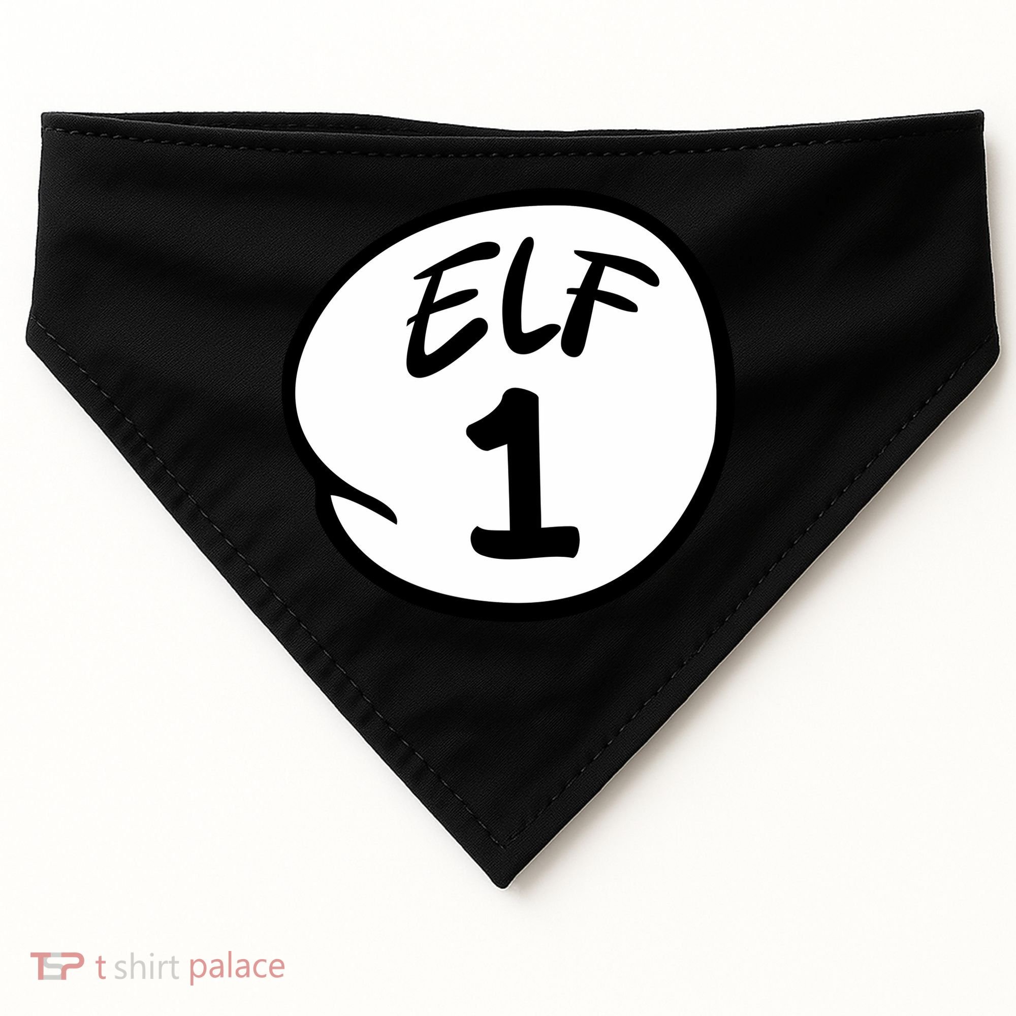 Elf 1 2 3 4 5 Custom Number Christmas USA-Made Doggie Bandana