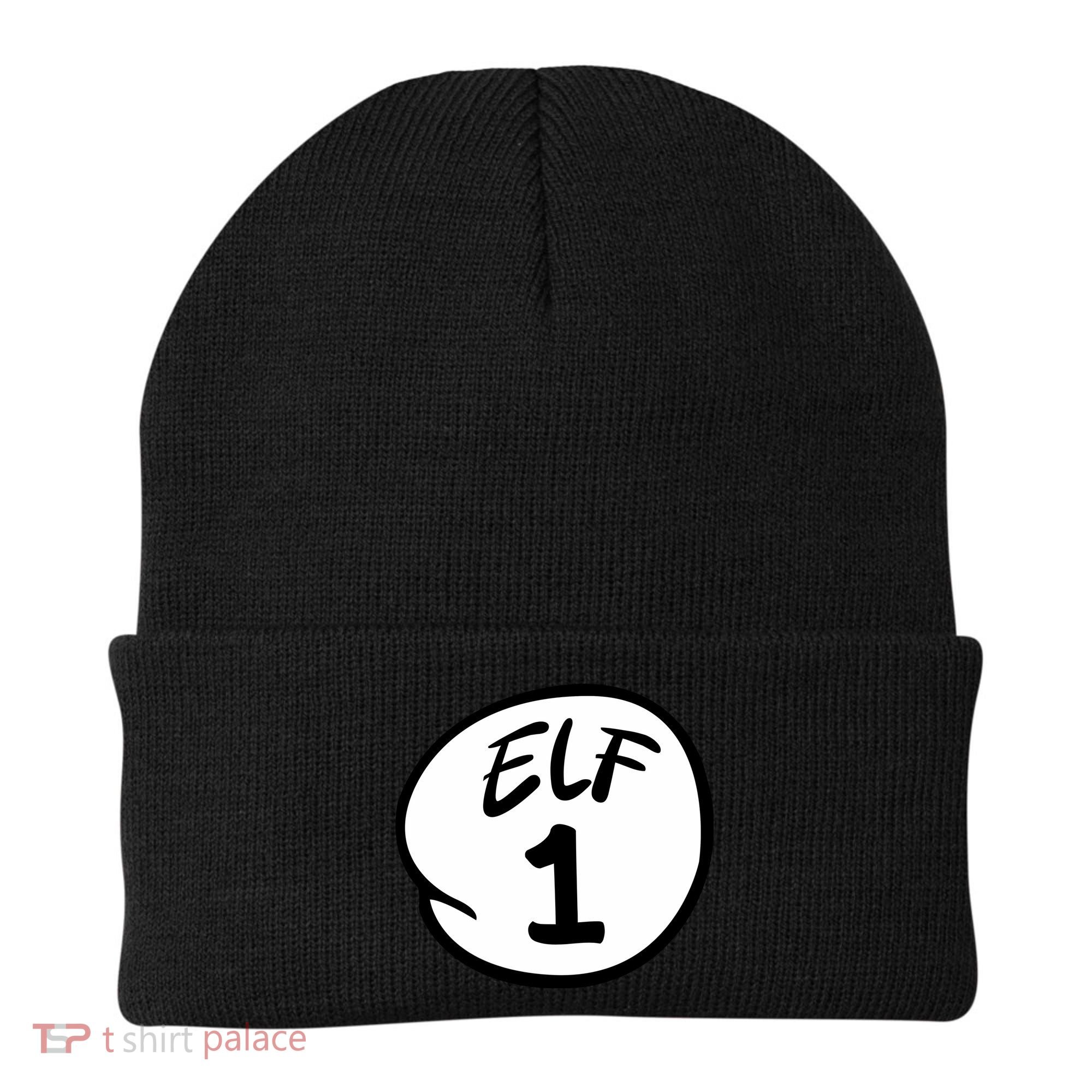 Elf 1 2 3 4 5 Custom Number Christmas Beanie