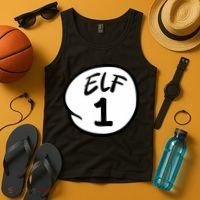 Elf 1 2 3 4 5 Custom Number Christmas Tank Top thumb 4