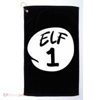 Elf 1 2 3 4 5 Custom Number Christmas Golf Towel thumb 0