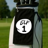 Elf 1 2 3 4 5 Custom Number Christmas Golf Towel thumb 2